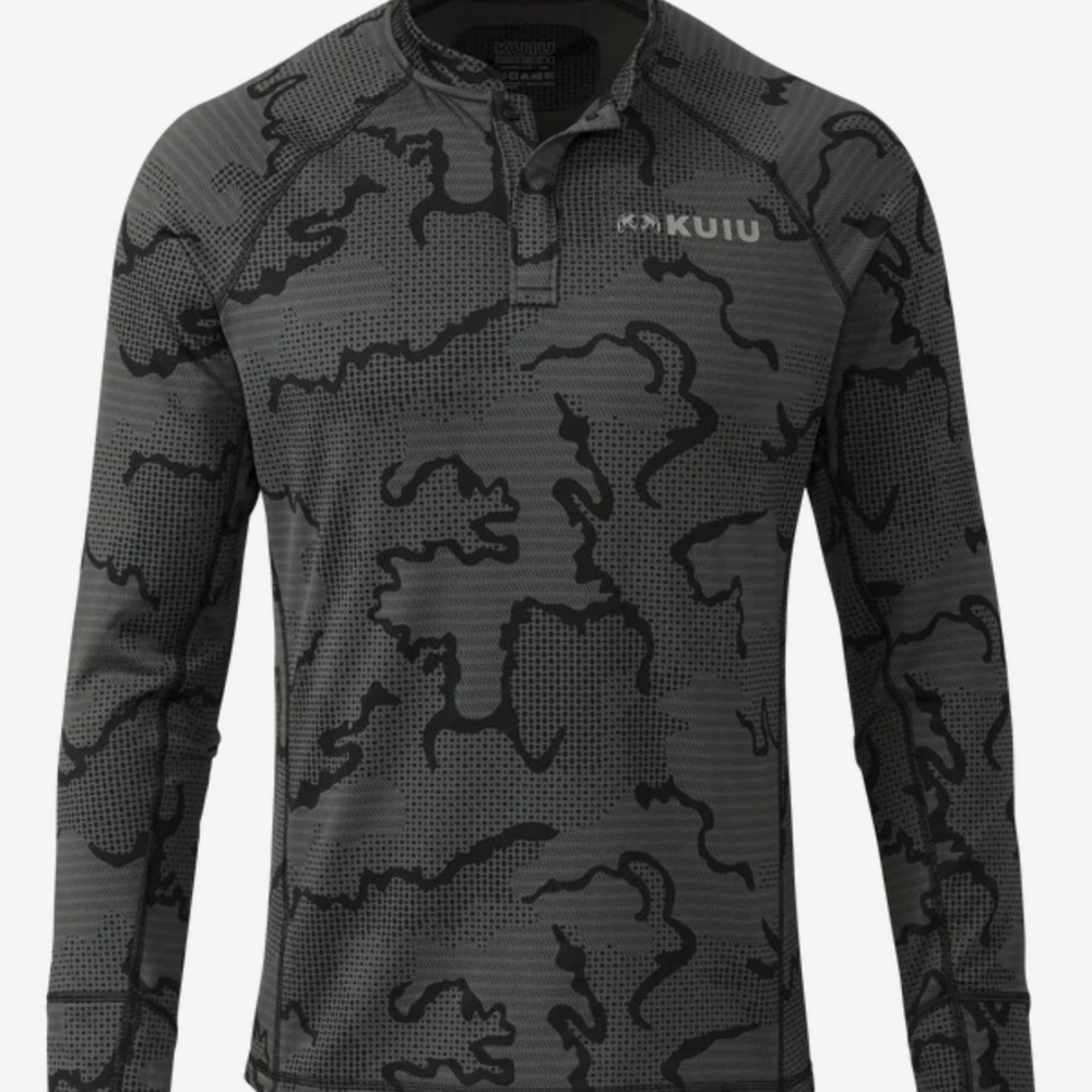 KUIU Black Tonal Ridgepoint Fleece Henley